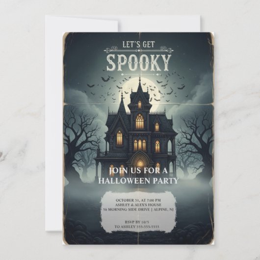 Carte d'invitation Haunted House Halloween - Éffra (Devant)