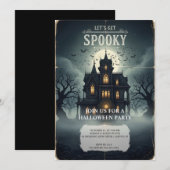 Carte d'invitation Haunted House Halloween - Éffra (Devant / Derrière)