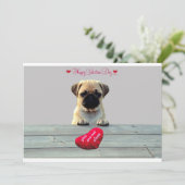 Carte d'invitation Heureuse Sainte-Valentin carlin (Debout devant)