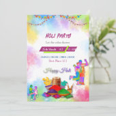 Carte d'invitation Holi (Debout devant)