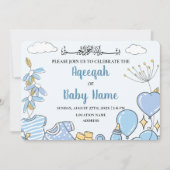 Carte d'invitation immédiatement modifiable bébé g (Devant)