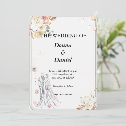 Carte d'invitation imprimée sur verre (Debout devant)