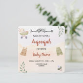 Carte d'invitation Instant Modern Boho Aqeeqah Aqi (Debout devant)