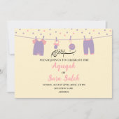 Carte d'invitation instantanée de fille Aqiqah jau (Devant)
