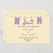 Carte d'invitation instantanée de fille Aqiqah jau (Devant / Derrière)