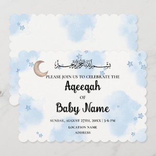 Carte d'invitation Instantanée Editable Aqeeqah Aq