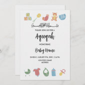 Carte d'Invitation instantanée minimaliste Aqeeqah (Devant / Derrière)