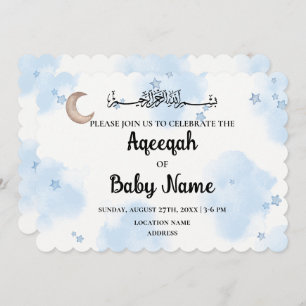 Carte d'invitation instantanée modifiable Aqeeqah
