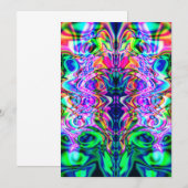 Carte d'invitation iridescence psychédélique (Devant / Derrière)