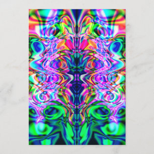 Carte d'invitation iridescence psychédélique