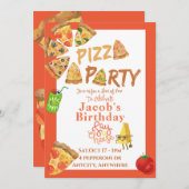 Carte d'invitation Issa Pizza Party (Devant / Derrière)