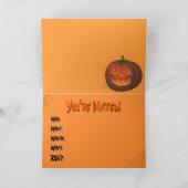Carte d'invitation Jack-o-lantern Party Halloween (Intérieur)