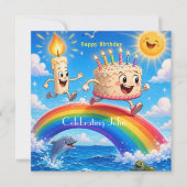 Carte d'invitation Joyeux Anniversaire Gâteau arc- (Devant)