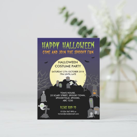 Carte d'invitation 'Joyeux Halloween' (Debout devant)