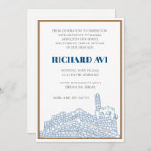 Carte d'invitation Joyeux Jerusalem Bar Mitzvah (Devant / Derrière)
