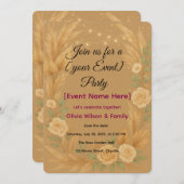 Carte d'invitation Lanterne Florale Élégante (Devant / Derrière)