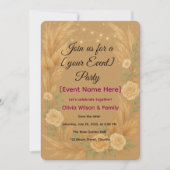 Carte d'invitation Lanterne Florale Élégante (Devant)