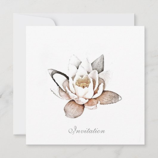 CARTE D'INVITATION LOTUS BLANCHE (Devant)