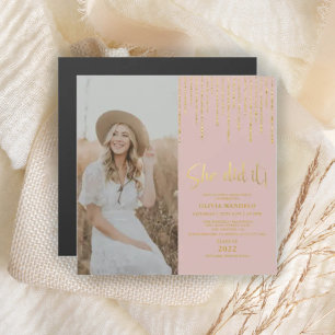 Carte d'invitation magnétique pour photo de fête d