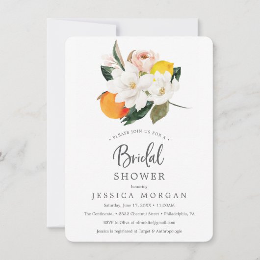 Carte d'invitation Magnolia Citrus (Devant)