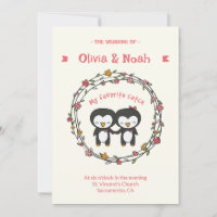 Carte d'invitation Manchot Drôle