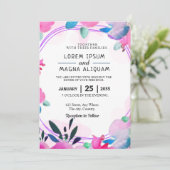 Carte d'invitation mariage florale enregistrer la (Debout devant)