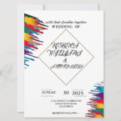 carte d'invitation mariage simple florale blanche (Devant)