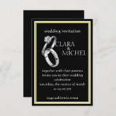 CARTE D'INVITATION MARITIME ÉLÉGANTE POUR UN MERVE (Devant / Derrière)