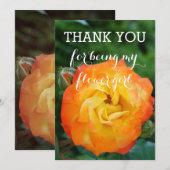 Carte d'invitation Merci Flower Girl (Devant / Derrière)