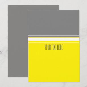 Carte d'invitation minimaliste jaune gris et blanc