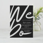 Carte d'invitation minimaliste Nous faisons fiança (Debout devant)