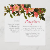 Carte d'invitation modèle floral pour réception de (Devant / Derrière)