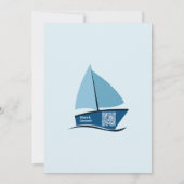 Carte d'invitation moderne 5e anniversaire Bateau (Dos)