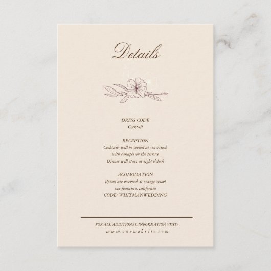 Carte d'invitation moderne avec détails floraux Cr (Devant)