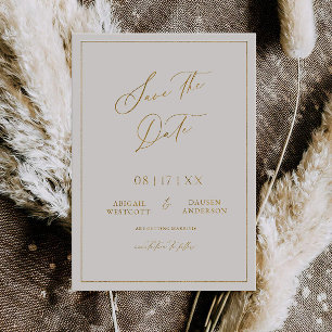 Carte d'invitation moderne avec feuille d'or pour