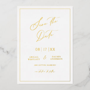 Carte d'invitation moderne avec feuille d'or pour