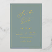 Carte d'invitation moderne avec feuille d'or pour  (Recto)