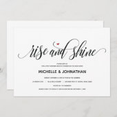 Carte d'invitation moderne de lever et de brillanc (Devant / Derrière)