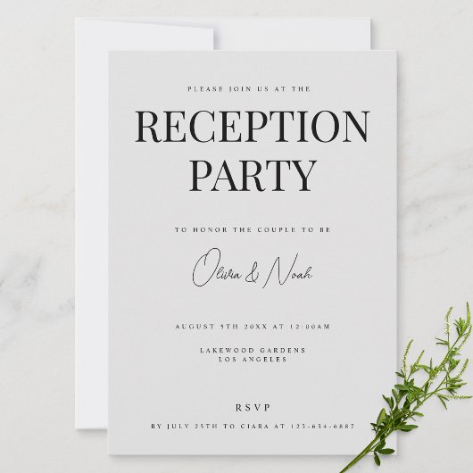 Carte d'invitation moderne et élégante Grey