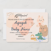 Carte d'invitation moderne Neutre Musulmane Aqiqah (Devant)