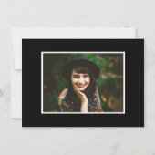 Carte d'invitation moderne noir et blanc pour une  (Dos)