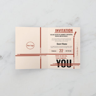 Carte d'invitation moderne pour événement motivant