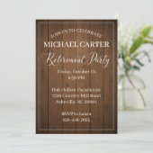 Carte d'invitation moderne rustique pour fête de r (Debout devant)
