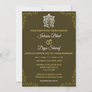 Carte d'invitation moderne verte Ganesh Ganpati hi