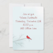 Carte d'invitation modifiable du Cardinal d'hiver (Devant)