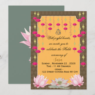 Carte d'invitation modifiable pour la cérémonie Ha