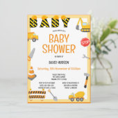 Carte d'invitation modifiable pour une constructio (Debout devant)