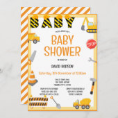 Carte d'invitation modifiable pour une constructio (Devant / Derrière)