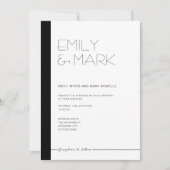 Carte d'invitation monochrome minimaliste moderne (Devant)