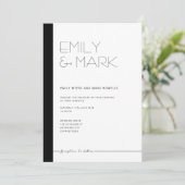Carte d'invitation monochrome minimaliste moderne (Debout devant)